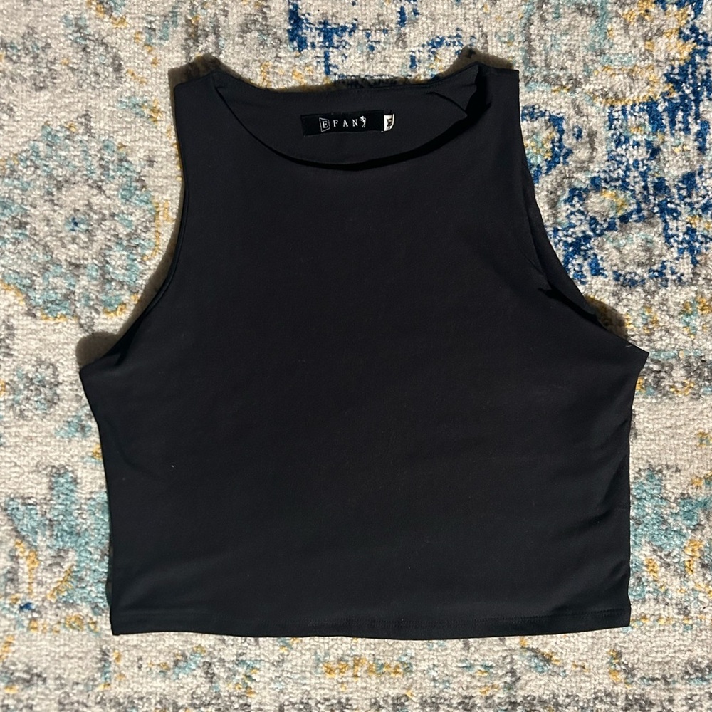 Black Cropped Tank Top